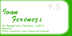 ivan ferenczi business card